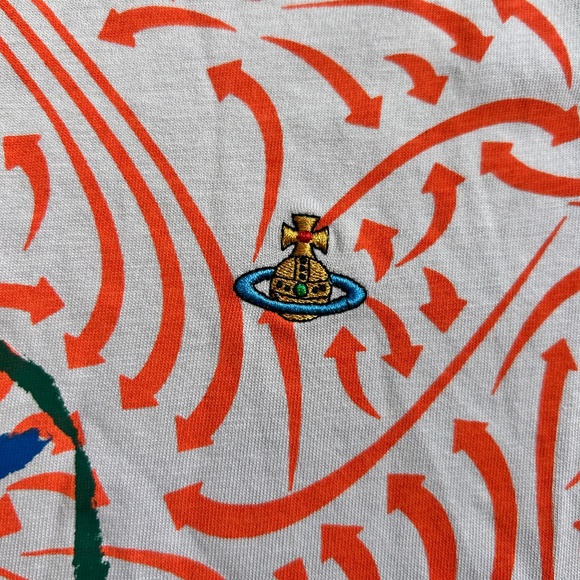 Vivienne Westwood 300$ Brand new Extra Virgin Olive Oil T Shirt w/ Orb Print - Picture 5 of 12
